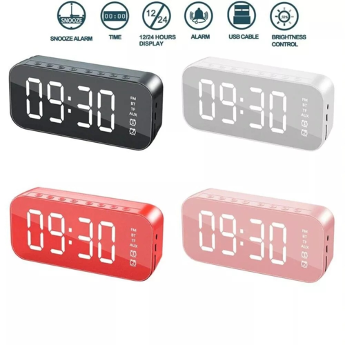 LED Display Alarm Clock with Wireless Bluetooth Speaker