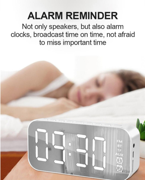 LED Display Alarm Clock with Wireless Bluetooth Speaker