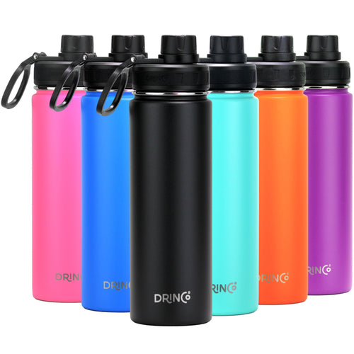 DRINCO® 22oz Stainless Steel Sport Water Bottle – Black