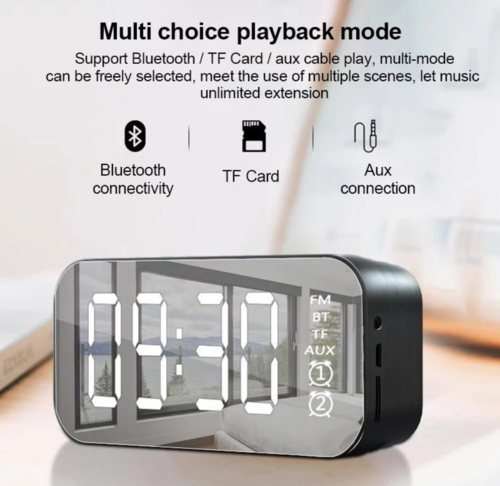 LED Display Alarm Clock with Wireless Bluetooth Speaker